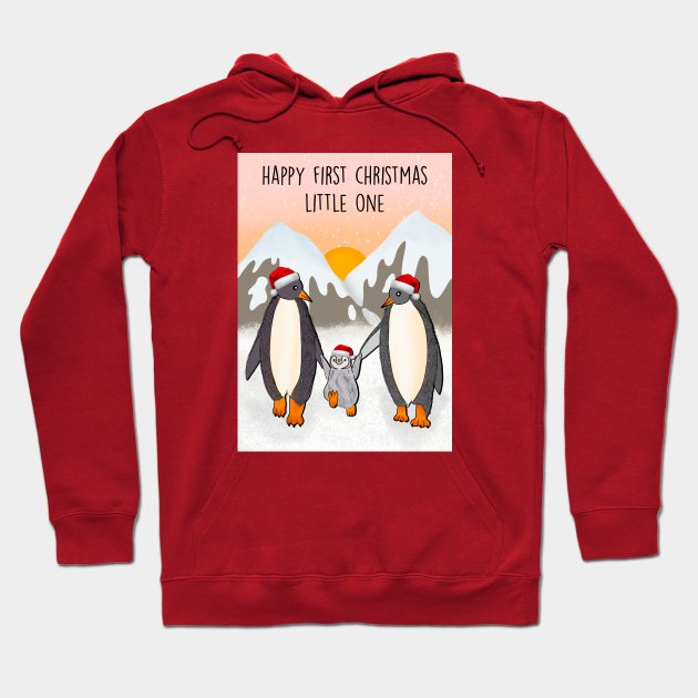 PENGUIN FIRST CHRISTMAS LITTLE ONE Hoodie by Poppy and Mabel
